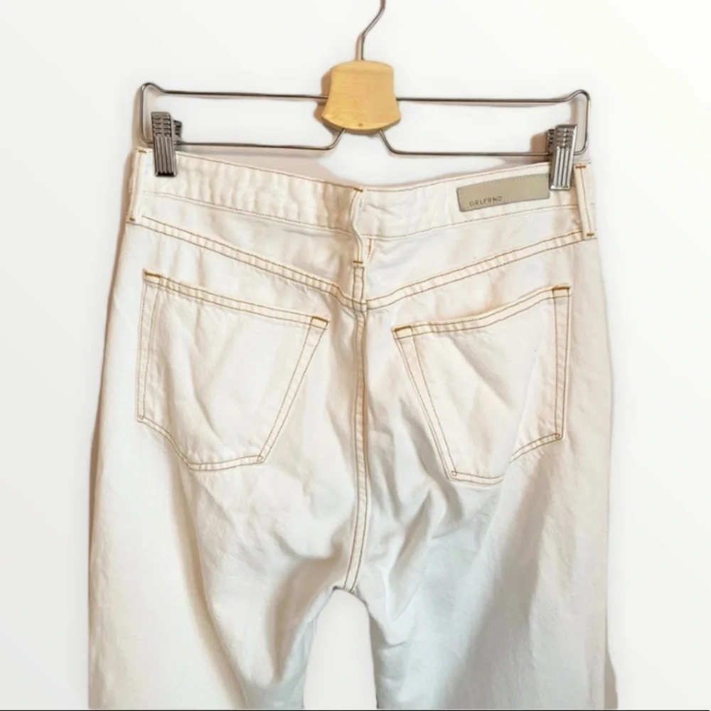 GRLFRND Revolve Helena Super High Rise Straight Leg Jeans Cream White 29